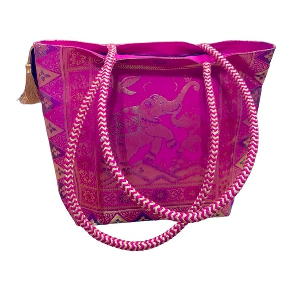 Nirvana Handicraft Silk Hand Bag/Shoulder/Tote Bag For Ladies/Girls - Picture 3 of 11